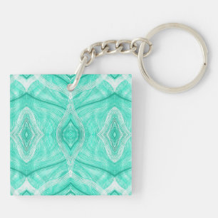 Porte-clefs Psychomachia Vert Abstrait Art Aquarelle