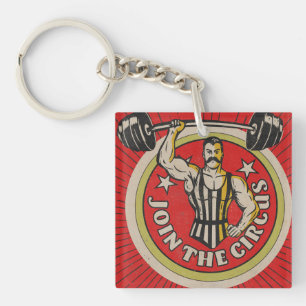 Porte-clefs Publicité de cirque vintage pour un homme fort