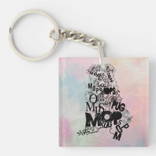 Porte-clefs Pug de type 