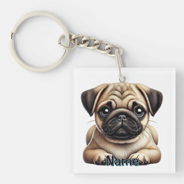 Porte-clefs Pug puppy (Devant)