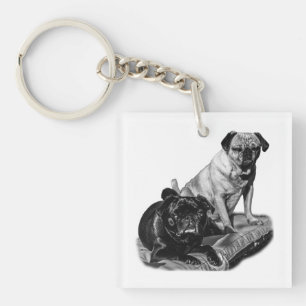 Porte-clefs Pugs de poche, ombrage artistique