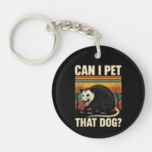 Porte-clefs Puis-je caresser ce chien opossum drôle design de