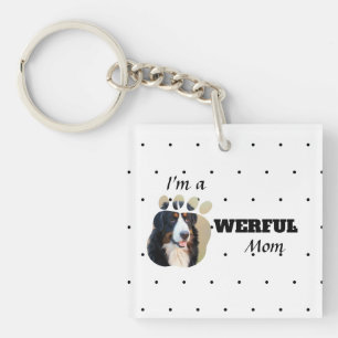 Porte-clefs Puissante Chat / Chien Maman textos ajouter la pho