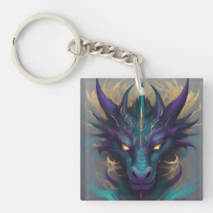 Porte-clefs Puissante tête de dragon mythique