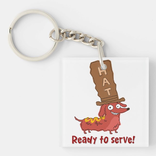 Porte-clefs Pun de hot dog teckel (Devant)