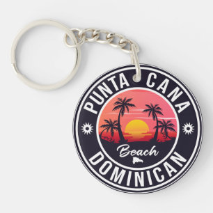 Porte-clefs Punta Cana Dominican Palm Tree Beach Vintage