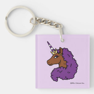 Porte-clefs Purple Afro Unicorn