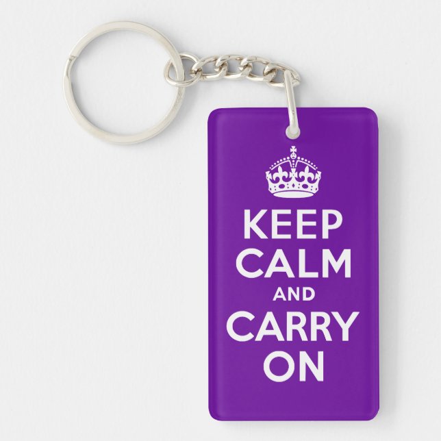 Porte-clefs Purple Gardez le calme et continuer (Devant)