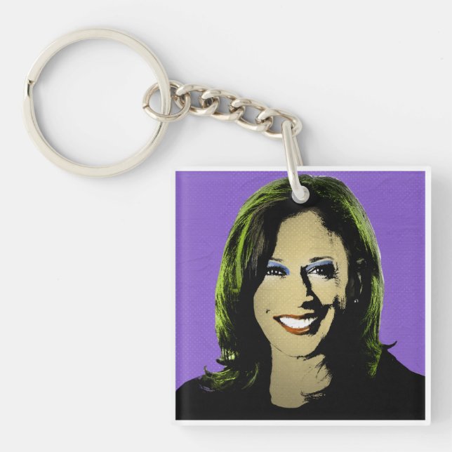 Porte-clefs Purple Kamala Harris Pop Art (Devant)