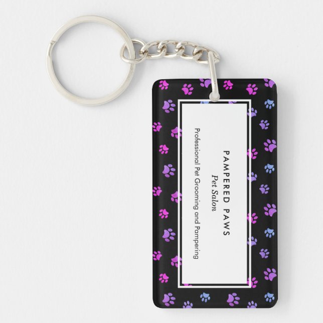 Porte-clefs Purple Pink Blue Empreintes de pattes Professionne (Devant)