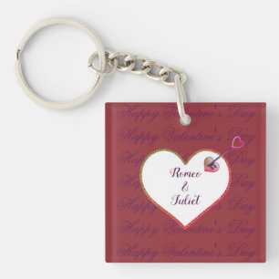 Porte-clefs Purple Red Heart Mignonne Romance Joyeux Jour des 