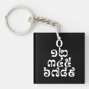 Porte-clefs Pyramide des nombres cambodgiens - 0 12 345 6789 K