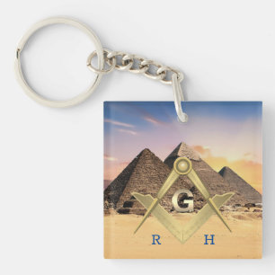 Porte-clefs Pyramides Monogramme Porte - clé maçonnique