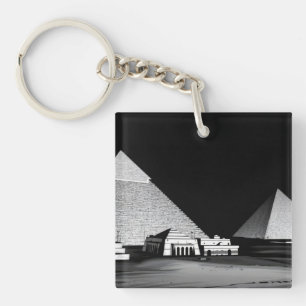 Porte-clefs Pyramides noires et blanches