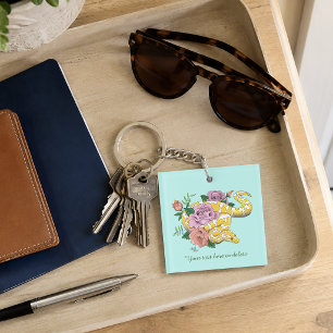 Porte-clefs Python boule jaune albino Roses sarcelle Entrepris