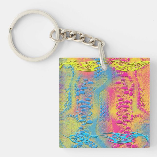 Porte-clefs PYTHON - moderne fractale décorative - (Devant)