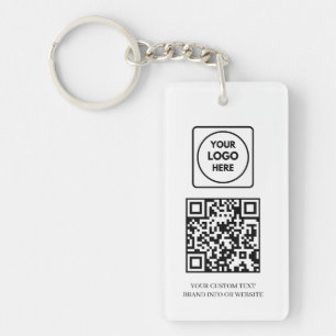 Porte-clefs QR code blanc Conception de logo d'entreprise pr
