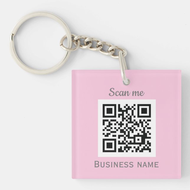 Porte-clefs QR Code Business Logo Professional Pink Girl (Devant)