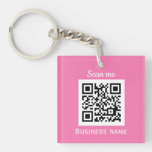 Porte-clefs QR Code Business Logo Professional Pink Girl