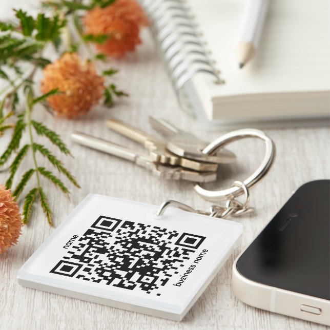 Porte-clefs QR Code Keychain (Devant Droit)