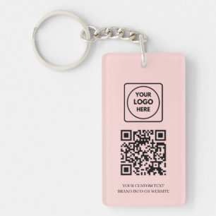 Porte-clefs QR code rose   Conception de logo d'entreprise pro