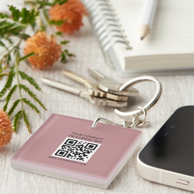 Porte-clefs QR Code  Text  Modern Minimalist (Devant Droit)