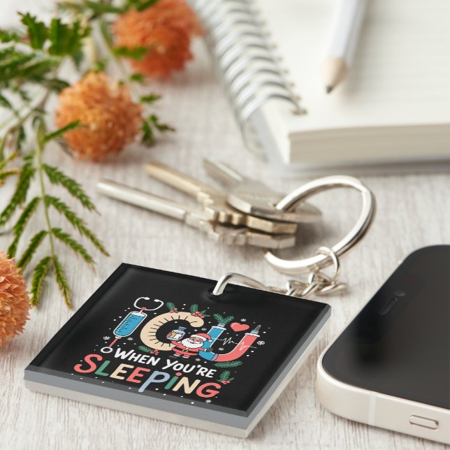Porte-clefs Quand vous dormez Drôle d'infirmière de réanimatio (Devant Droit)