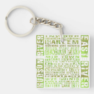 Porte-clefs Quartiers de New York Vert