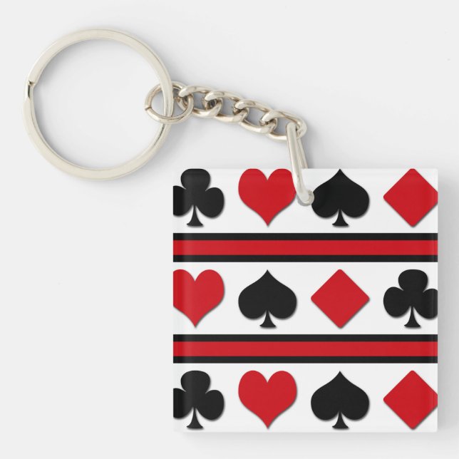 Porte-clefs Quatre combinaisons de cartes (Devant)