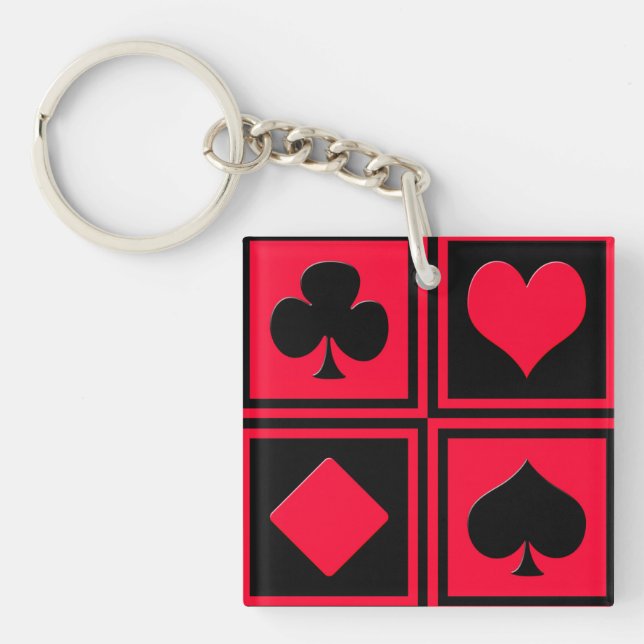 Porte-clefs Quatre combinaisons de cartes (Devant)