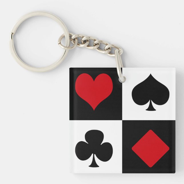 Porte-clefs Quatre combinaisons de cartes (Devant)