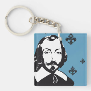 Porte-clefs Québec Samuel de Champlain 1608 Signature Français