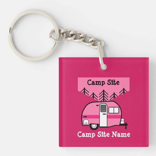 Porte-clefs Queen of the Camper - Drôle Camping RV Caravan (Devant)