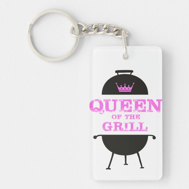 Porte-clefs Queen Of The Grill, Couronne Rose (Devant)