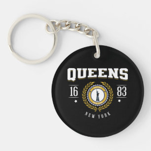 Porte-clefs Queens New York 1683 Blanc