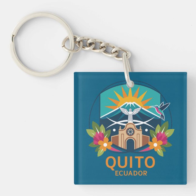 Porte-clefs Quito Équateur Amérique du Sud (Devant)
