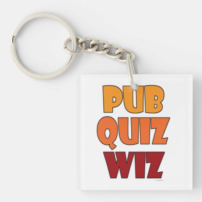 Porte-clefs Quiz Pub Wiz Drôle Trivia Champion Fun (Devant)