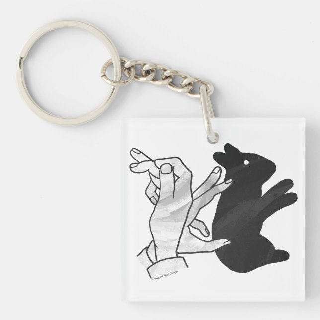 Porte-clefs Rabbit Silhouette main (Devant)