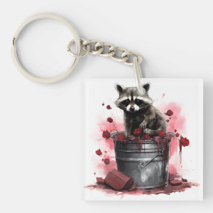 Porte-clefs Raccoon dans poubelle Valentines jour
