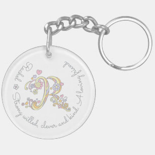Porte-clefs Rachel monogramme lettre ou nom et signification
