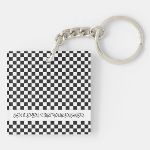 Porte-clefs Racing Gentlemen Démarrez votre moteur Checker Dra