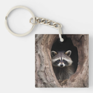 Porte-clefs Racon dans la grotte des arbres