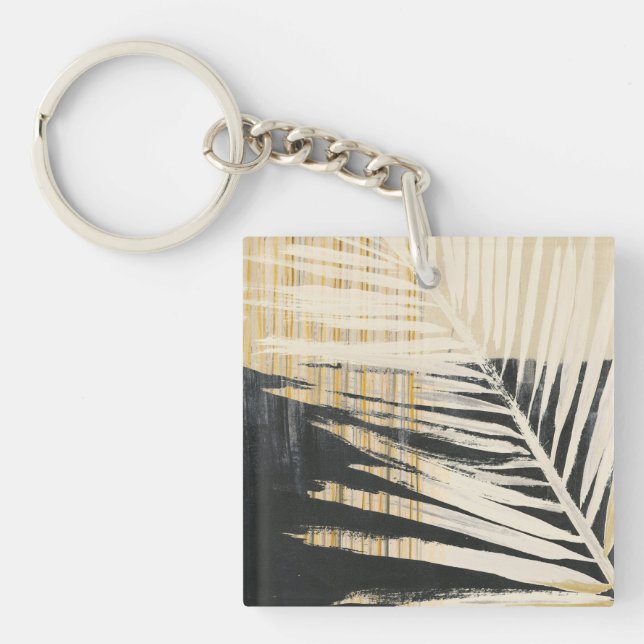 Porte-clefs Raffie d'or - Franges de palme (Devant)