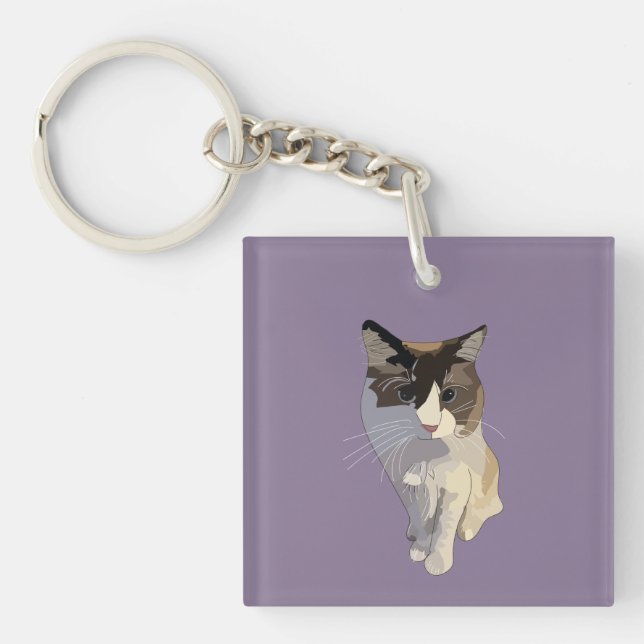Porte-clefs Ragdoll cat, Dusty Purple (Devant)