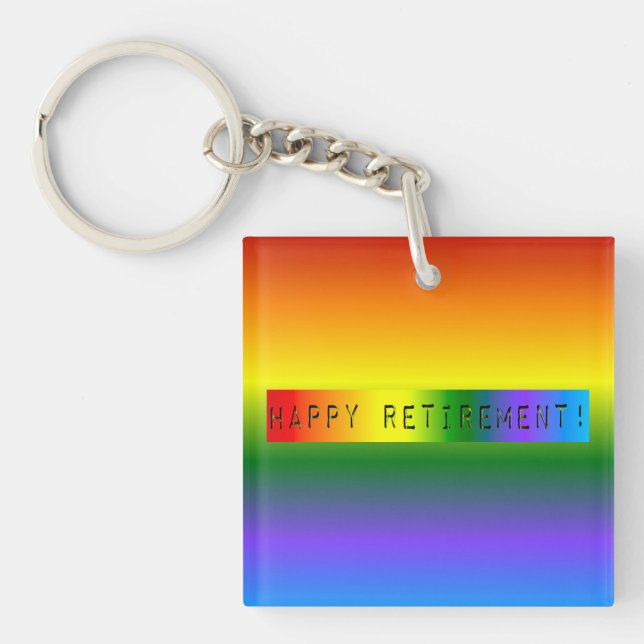 Porte-clefs Rainbow Bonne retraite ! (Devant)