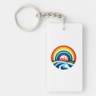 Porte-clefs Rainbow City Skyline Urban Diversity & Hope Design