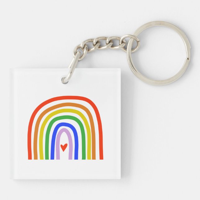 Porte-clefs Rainbow Heart Love Artisan Colorful Kids (Dos)