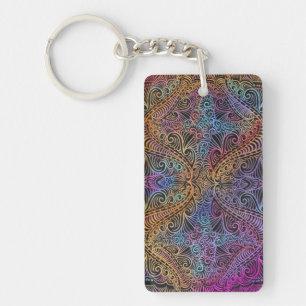 Porte-clefs Rainbow Kaleidoscope Mandala