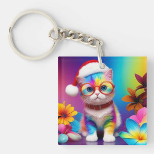 Porte-clefs Rainbow Kitten Santa Claus-57357