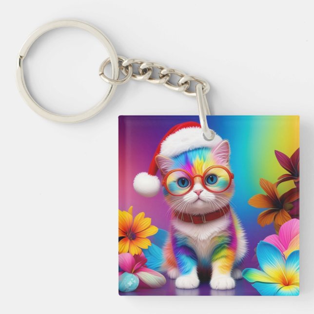 Porte-clefs Rainbow Kitten Santa Claus-57357 (Devant)